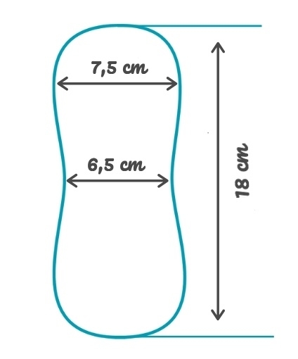 Measurements - Washable Organic Cotton Panty Liners